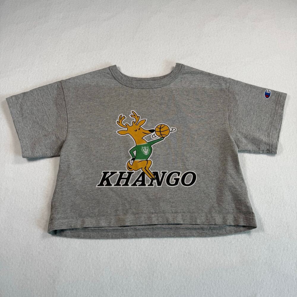 Champion gray cropped Khango "fear the deer"‎ graphic t-shirt womens small